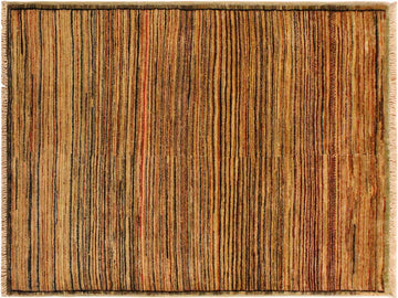 Shabby Chic Gabbeh Lida Beige/Brown Wool Rug - 2'10'' x 4'9''